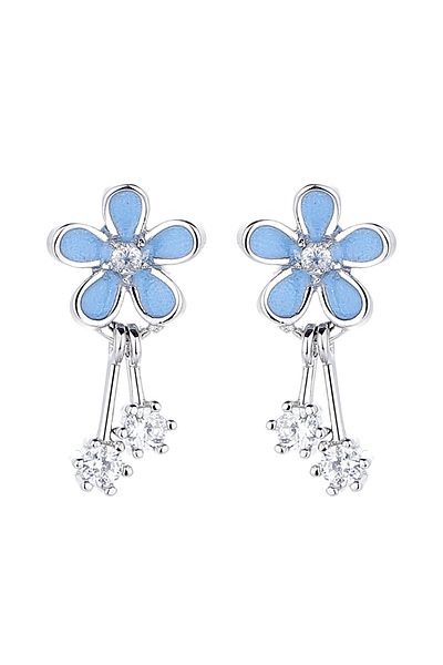 delis Cercei Argint 925, Jw1266, Model Floare, Placati Cu Rodiu