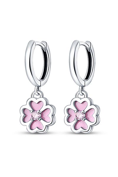 delis Cercei Argint 925, Jw511, Model Floare, Placati Cu Rodiu