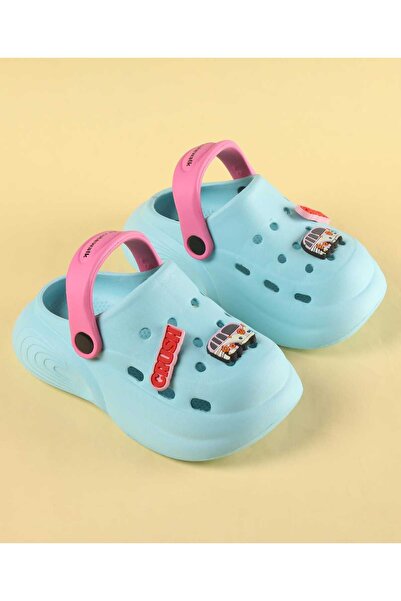 Cute Walk by Babyhug Cute Walk by Babyhug Clogs with Back Strap Closure & Vehicle Applique - Light Blue