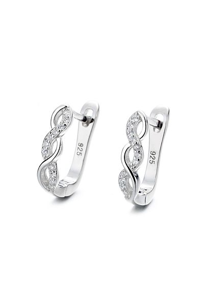 delis Cercei Argint 925, Jw1258, Model Impletit, Placati Cu Rodiu