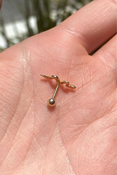Spossy Silver Jewelry Yılan Piercing Küpe