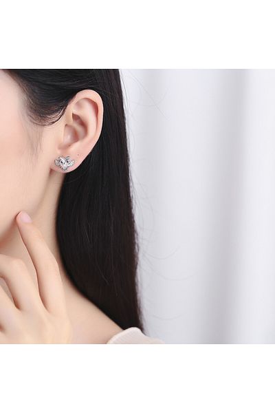 delis Cercei Argint 925, Jw823, Model Bufnita, Placati Cu Rodiu