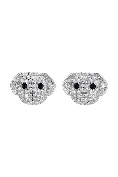 delis 925 Silver Earrings, Jw844, Puppy Model, Rhodium Plated