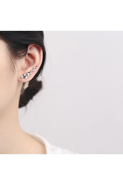 delis Cercei Ear Cuffs Argint 925, Jw677, Model Inimioare, Placat Cu Rodiu