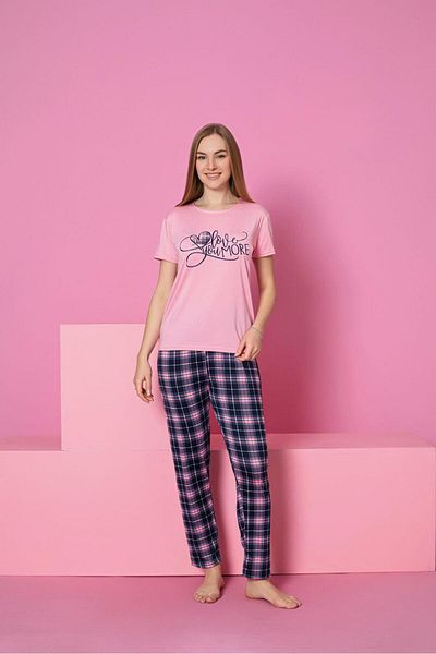 ZambakModa Milan Nightwear Pajama Set Pink