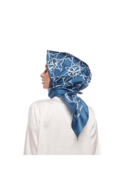 ipekevi Сельджук Монограма Кот Синій Тівіл Шовковий Шарф