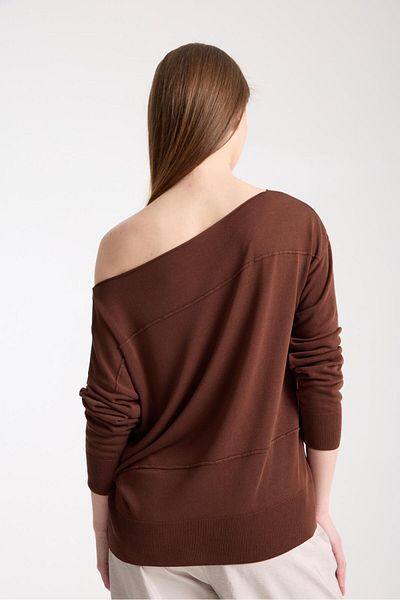 Su Moda Women's Clothing Blouse Off Shoulder Thin Viscose Knitwear Knitted Sweater
