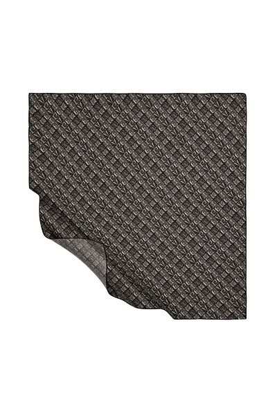 ipekevi Μαύρο και άσπρο Ethnic Monogram Tivil Silk Scarf Model 01