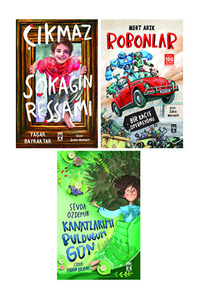 Genç Timaş 3.4.5 Sınıf Okuma Seti 3 Kitap Robonlar-Çıkmaz Sokağın Ressamı-Kan...