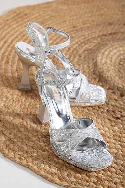 Mc vay Shoes Evening Dress Women's Stylish Special Design Cross Band Women's 10 cm Platform Heeled Stylish Evening Dress Shoes