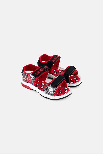 Marvel Kids Boy Spider-Man Velcro Sandal, Red