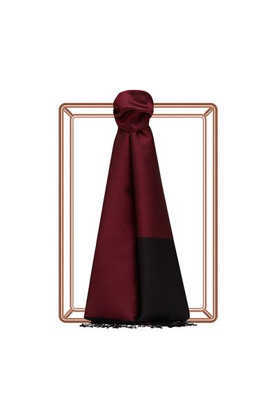 ipekevi Burgundy Black Double Sided Prime Silk Shawl