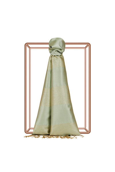 ipekevi М'ятно-зелений блискучий шовковий шарф