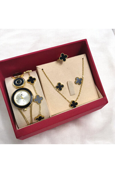 Rivoly طقم نسائي أنيق ستيل , يتكون من ساعة مقاومة للماء