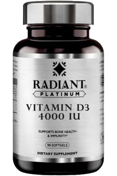 RADIANT PLATINUM Vitamin D3 4000 Iu | Supports Bone Health & Immunity | Supports Muscle Function | S