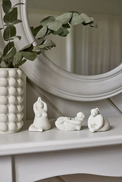 Yoga Pilates Figures 3-Piece Decorative Object, Trinket Set