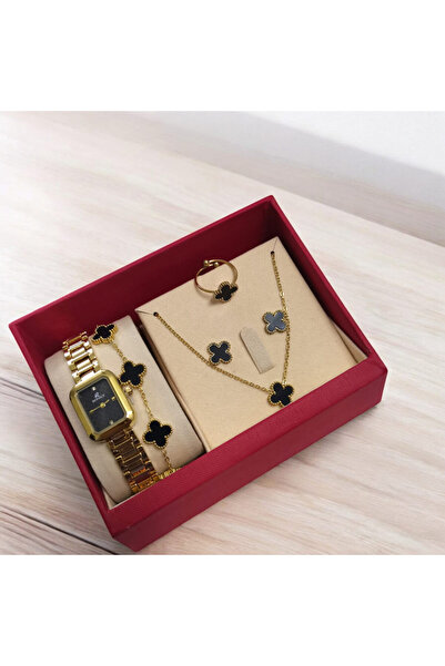 Rivoly طقم نسائي أنيق ستيل , يتكون من ساعة مقاومة للماء