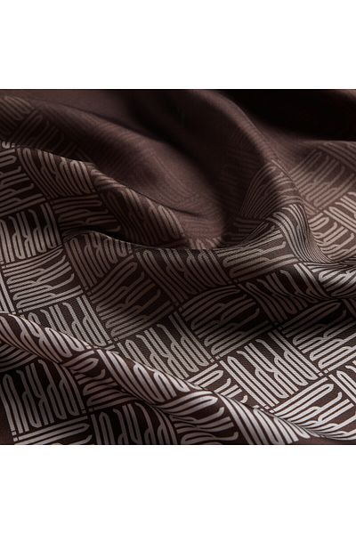ipekevi Μεταξωτό φουλάρι Qufi Pattern Bitter Brown Tivil
