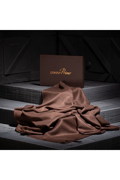ipekevi Вълнен копринен шал Bitter Coffee Prime