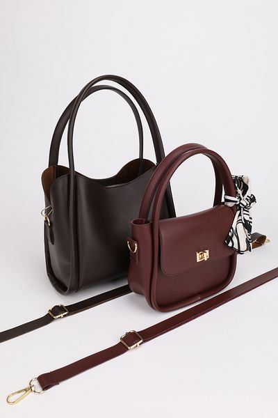 NOTHING Women's Gold Réglée Scarf 2-Piece Crossbody and Shoulder Bag Set Rainmona