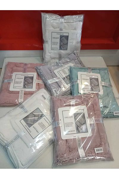 Çapa Home 4-Piece Towel Bundle Praying Mat Premium Quality Gift Bundle Etamine Set