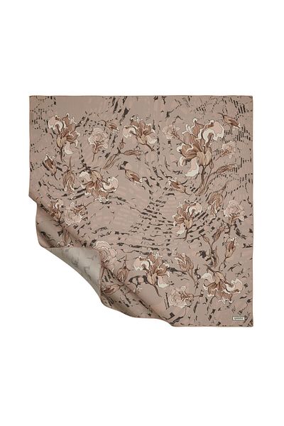 ipekevi Μεταξωτό μαντίλι Light Mink Lycanthus Tivil
