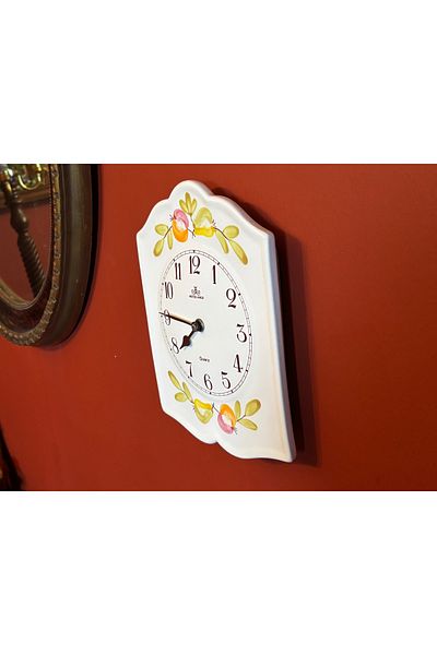 tayfuntufan antika koleksiyon Antique Meister European Porcelain Wall Clock - Measures 26 cm X 20.5 cm