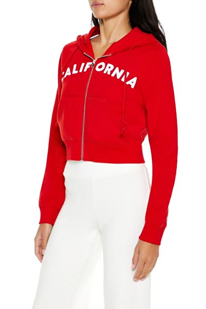 Forever 21 Baskılı Fermuarlı Sweatshirt