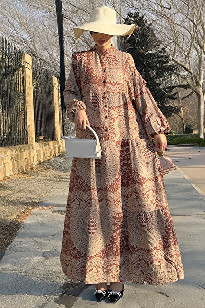 Cockatoo Γυναικείο φόρεμα με έθνικ σχέδιο από ύφασμα βισκόζης