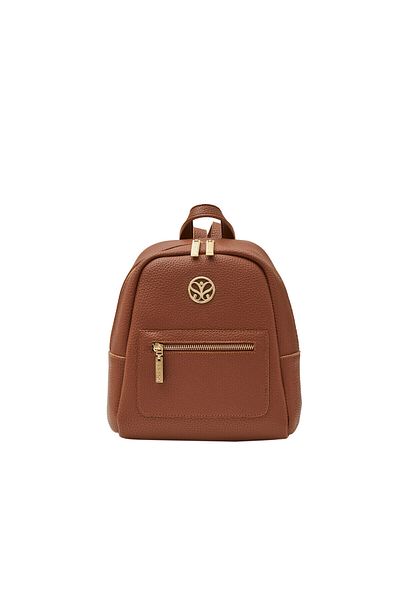 ipekevi Plain Backpack with Tan Pocket Detail