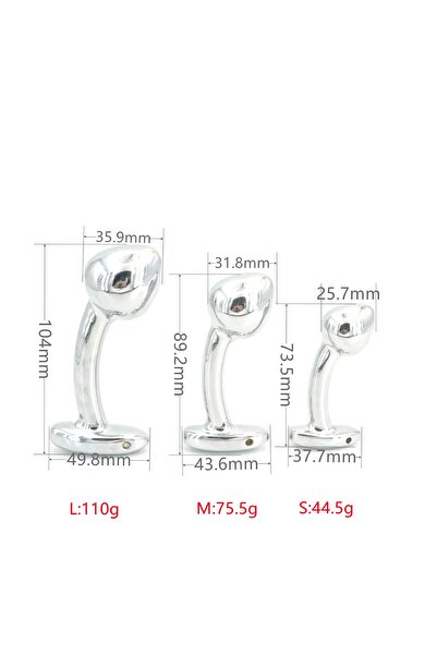 ATL34 SMALL EĞRİ GÜMÜŞ RENK ANAL PLUG 7.4CM
