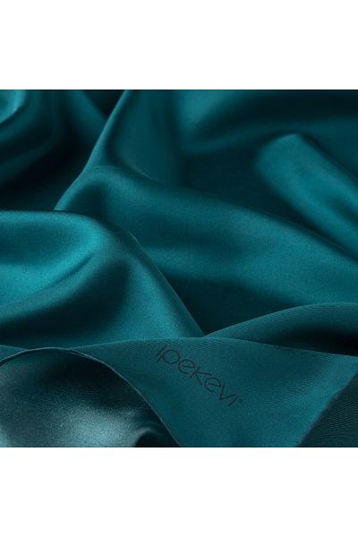 ipekevi Μεταξωτό μαντίλι Petrol Green Plain Tivil
