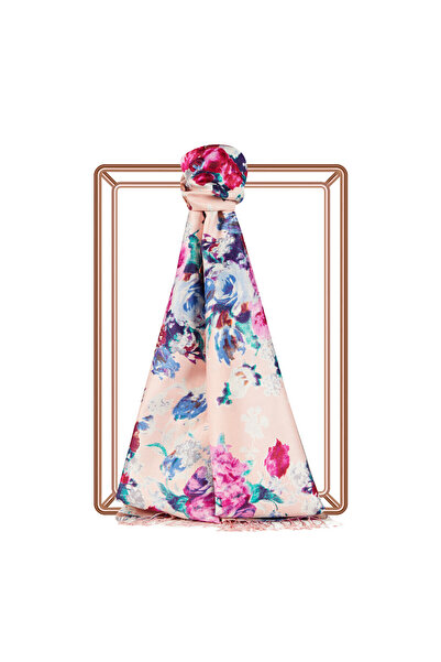 ipekevi Μεταξωτό σάλι με μοτίβο Dusty Pink Rose Garden