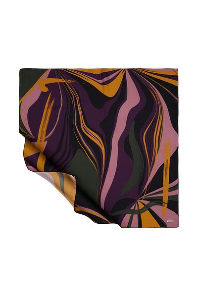 ipekevi Dried Rose Purple Tundra Tivil Silk Scarf
