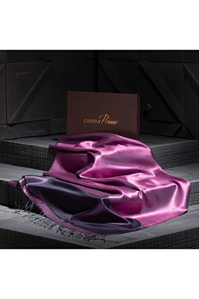 ipekevi Gülkurusu Mor Çift Taraflı Prime İpek Şal