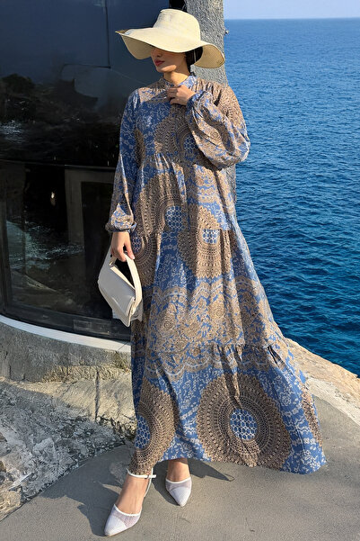 Cockatoo Γυναικείο φόρεμα με έθνικ σχέδιο από ύφασμα βισκόζης