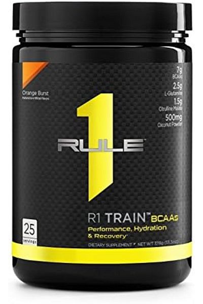 Rule 1 Rule1 Train BCAA's 100% Performance, Hydration and Recovery | Dietary Supplement | Orange Burst