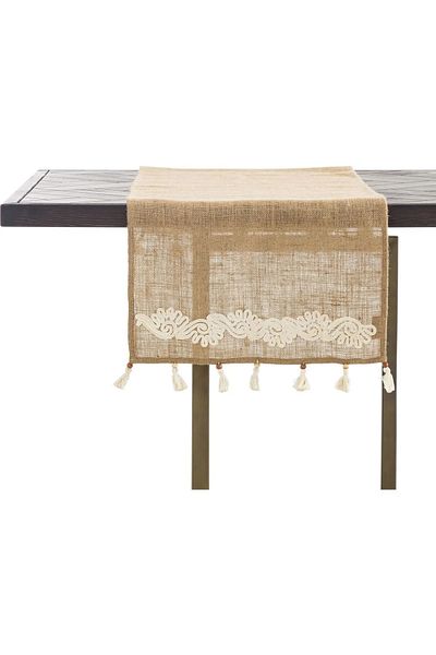 Mudo Concept Κεντημένος δρομέας από γιούτα - 45x130 cm