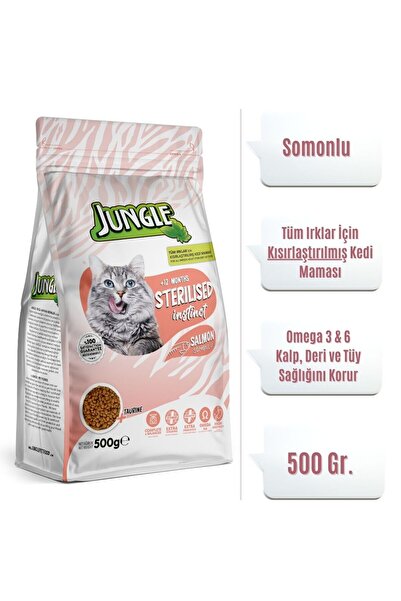 Jungle Sterilesed Somonlu Kısırılaştırılmış Kedi Maması 500 gr.