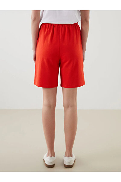 LC Waikiki LCWAIKIKI Classic Kirmizi Beli Lastikli Kadın Şort