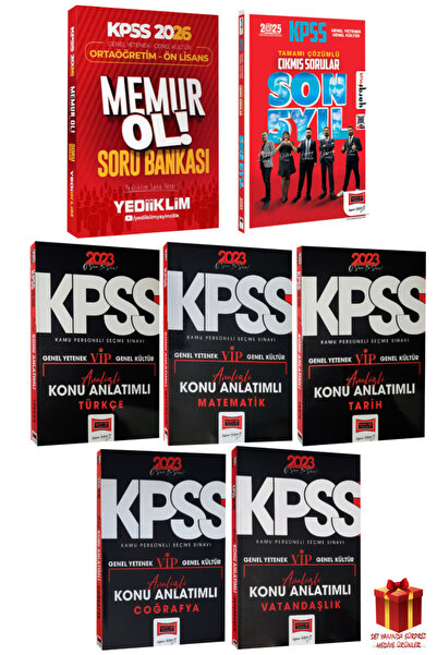 Yediiklim Yayınları 2026 KPSS Ortaöğretim-Ön Lisans Memur Ol Soru Bankası+Yar...