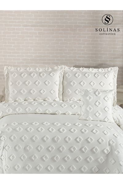 Solinas Collection Loya Cream Thin Panel Double Bedspread