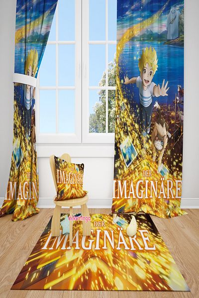 dekomingo Imagirane Patterned Patterned 2 Wing Background Curtain