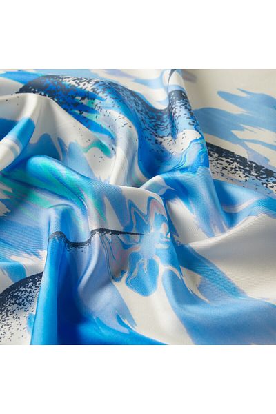 ipekevi Indigo Crescent Tivil Silk Scarf