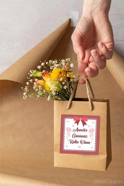 Sticker Ekspres Square Shape Mother's Day Sticker Waterproof Sticker