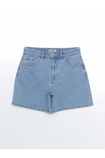 LC Waikiki LCW Jeans Indigo Standard Fit Pantaloni scurți pentru femei