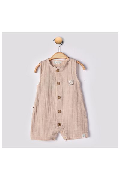 Babyhola Begi 100% Cotton Muslin Baby Girl Wide Strap Snap Jumpsuit 22405