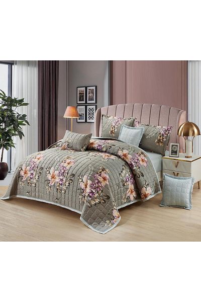 Moon Summer printed bedspread, soft polyester, for two people, 6 pieces