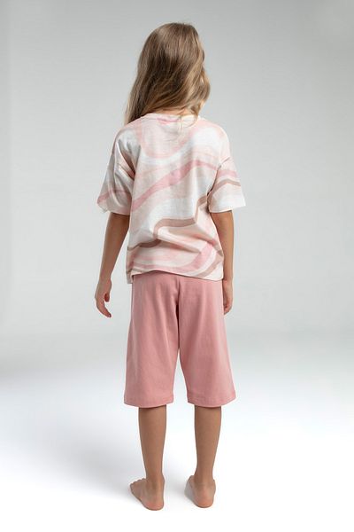 U.S. Polo Assn. Girl's Single Jersey Fabric 100% Cotton Bottom Top Capri Double Set