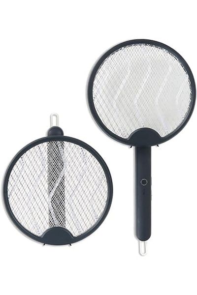 Others Electric Fly Swatter with UV Light, Rechargeable and Foldable, 3-Layer Safety Mesh